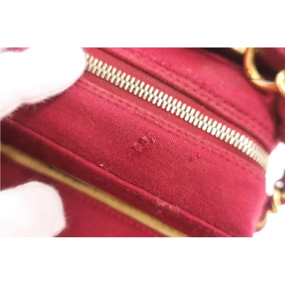 SOLD❤️ CHANEL Chocolate Bar CC Red Canvas Double Chain Shoulder Crossbody Bag - Picture 13 of 16
